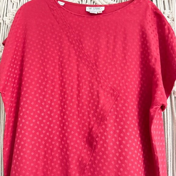 De-Chine de Paris Vintage 100% Silk Red Dress Size Medium Made in Hong Kong GUC - Picture 2 of 7